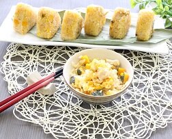 鶏肉とかぼちゃの炊き込みごはん